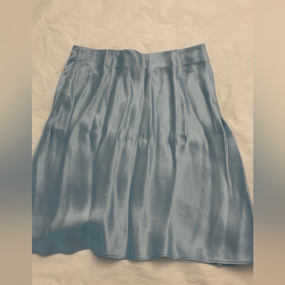 Aritzia Light Blue Satin Skirt